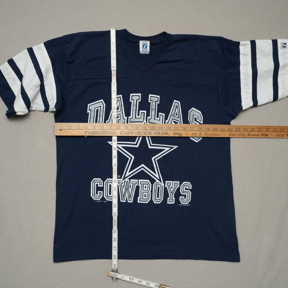 Vintage 80s 90s Dallas Cowboys Cotton Jersey T Shirt Logo 7 Made in USA XL